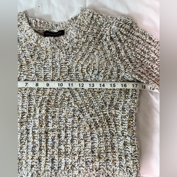 BANANA REPUBLIC Cable Knit Sweater Petite XS cropped Cabincore eclectic grandpa - Picture 6 of 11